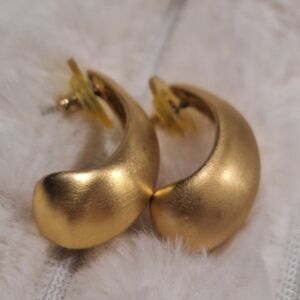 Vintage GIVENCHY Paris NY Matte Gold Sculptural Earrings
